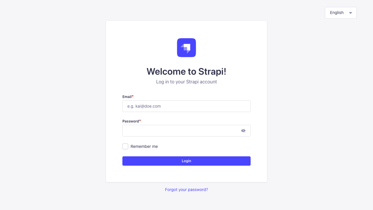 Strapi login