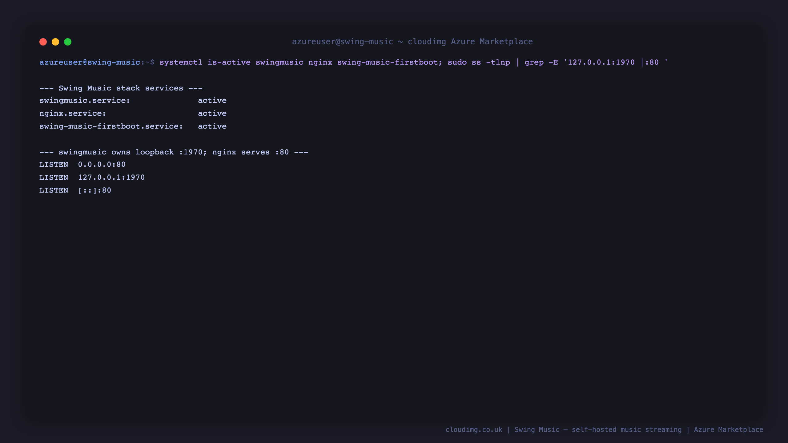 Service status and loopback bind