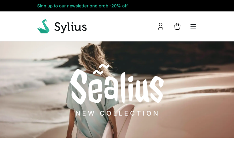 The Sylius storefront home page served on port 80