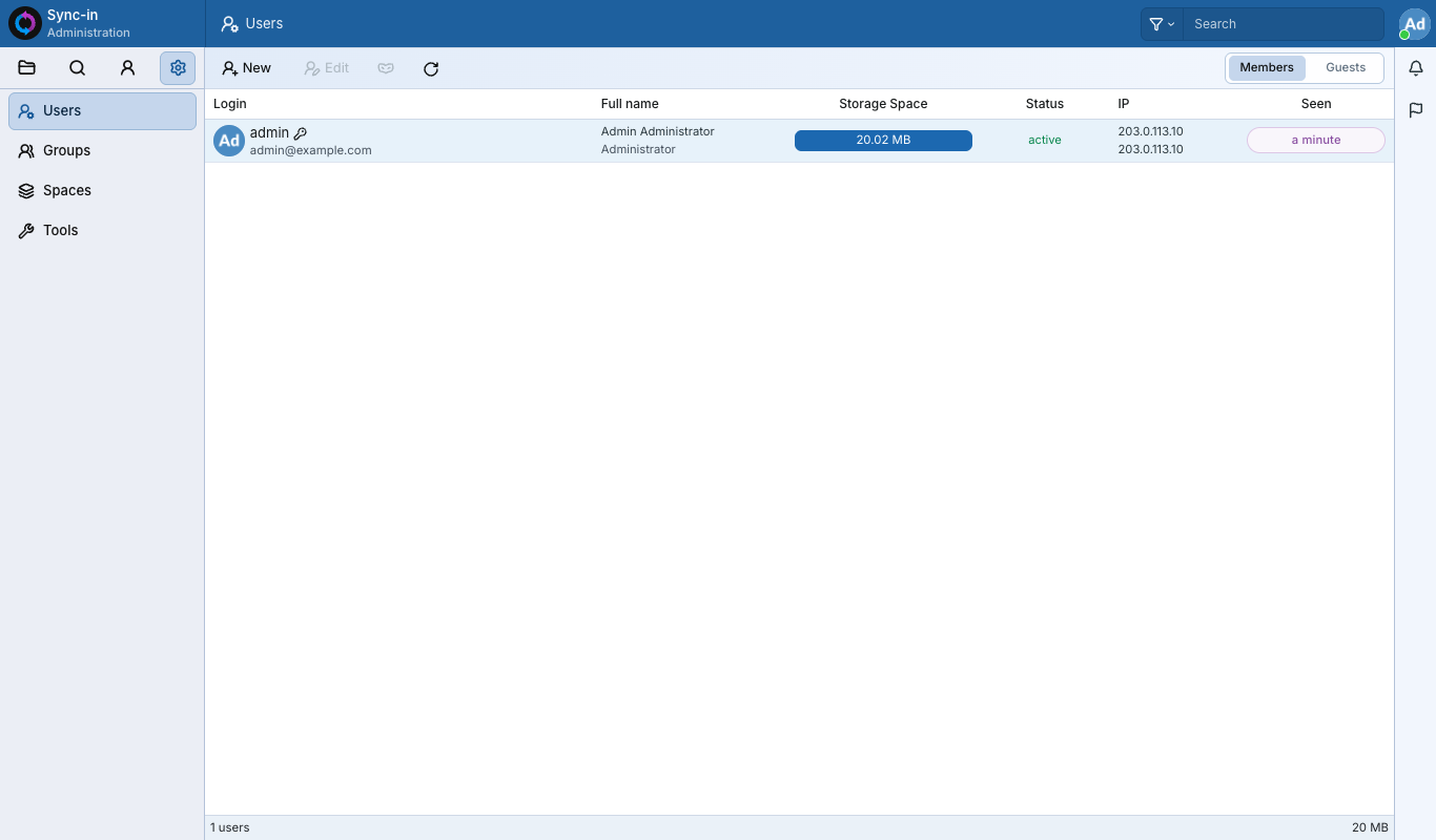 Administration, Users