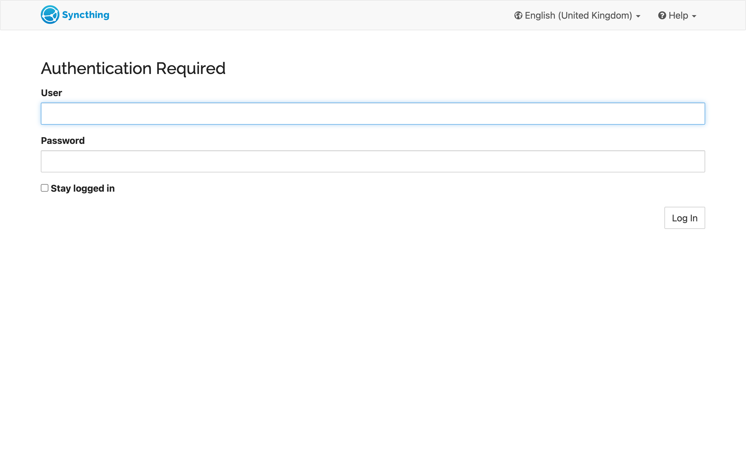 Syncthing sign-in