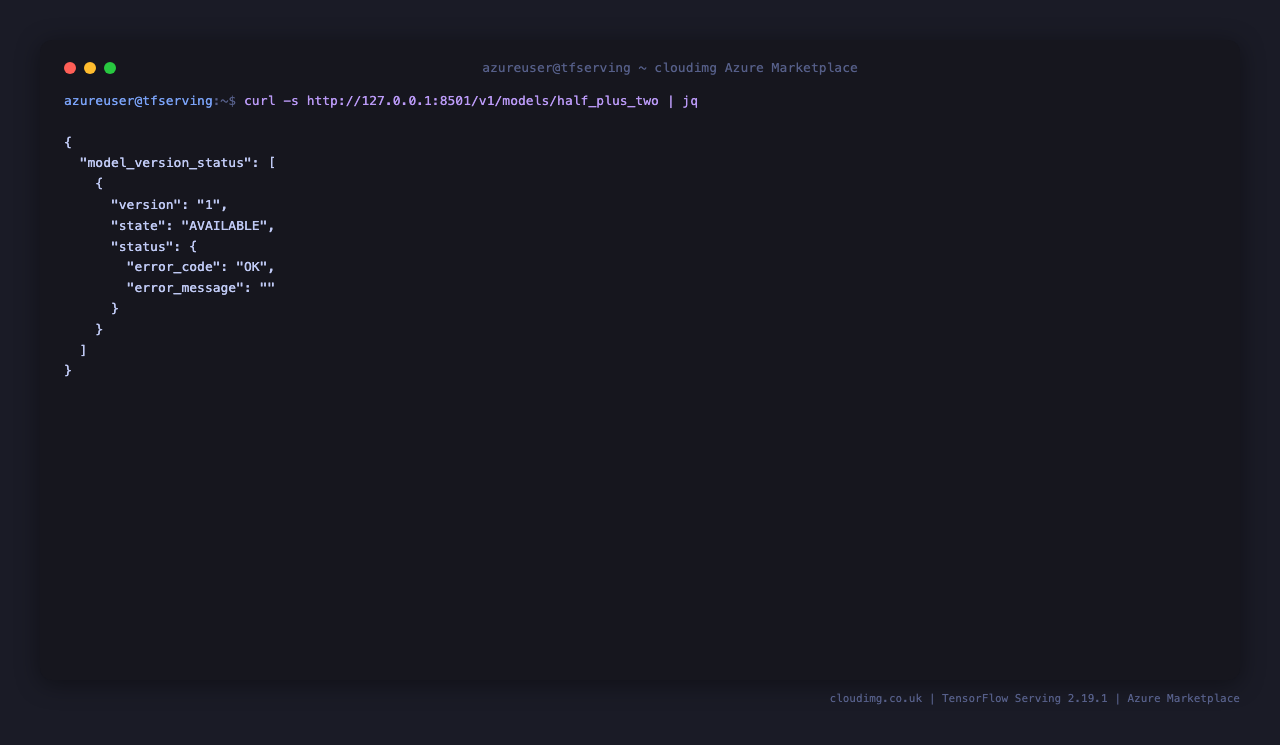 TF Serving /v1/models/half_plus_two returning AVAILABLE state for version 1