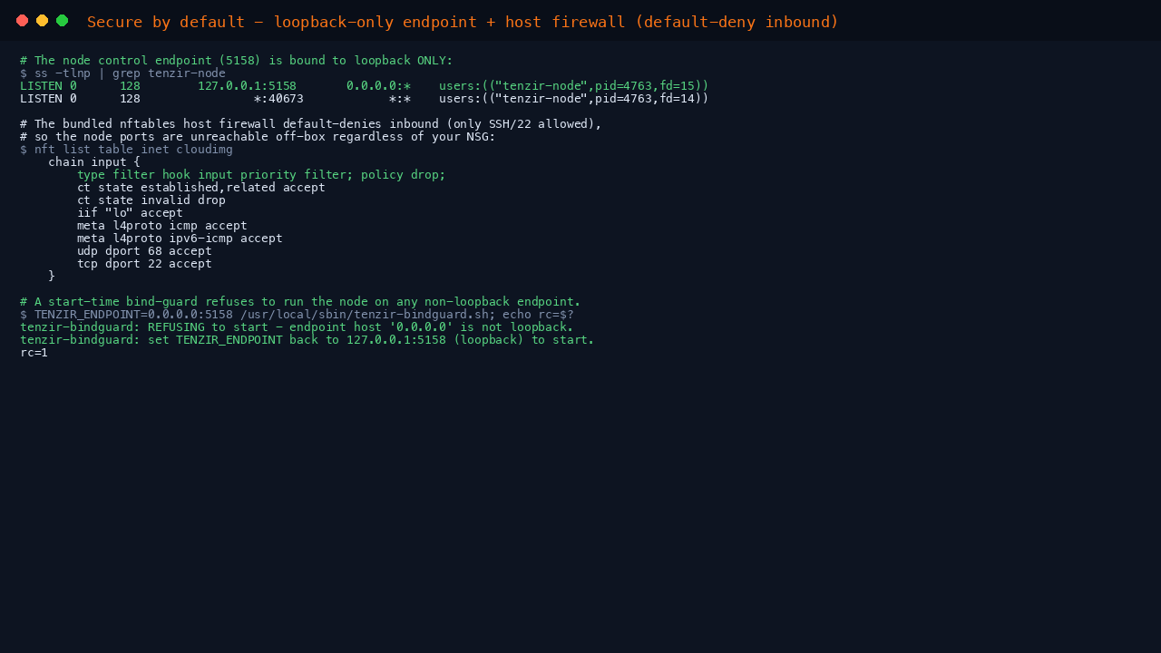 Loopback only endpoint and host firewall