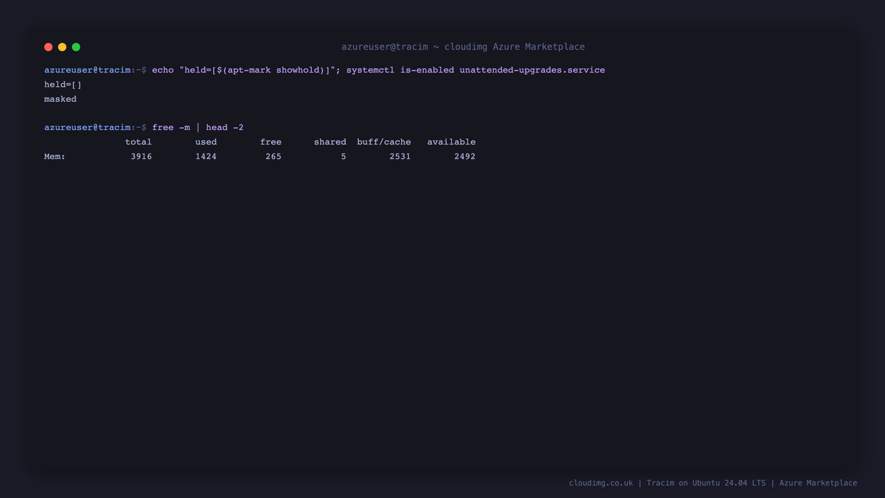 The OS security baseline and the running Tracim stack
