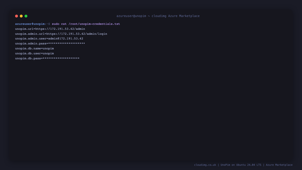 Per-VM credentials file with passwords masked