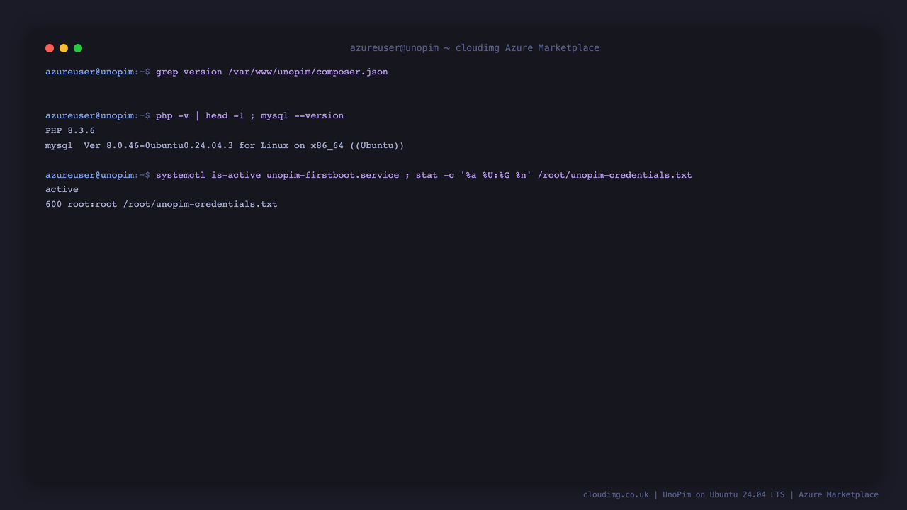 Version, stack and first-boot service