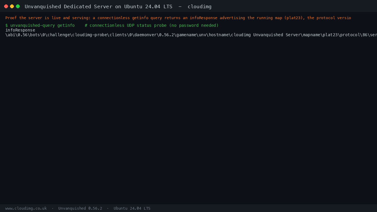 A connectionless getinfo query returning an infoResponse advertising the running map plat23, the protocol and the player slots