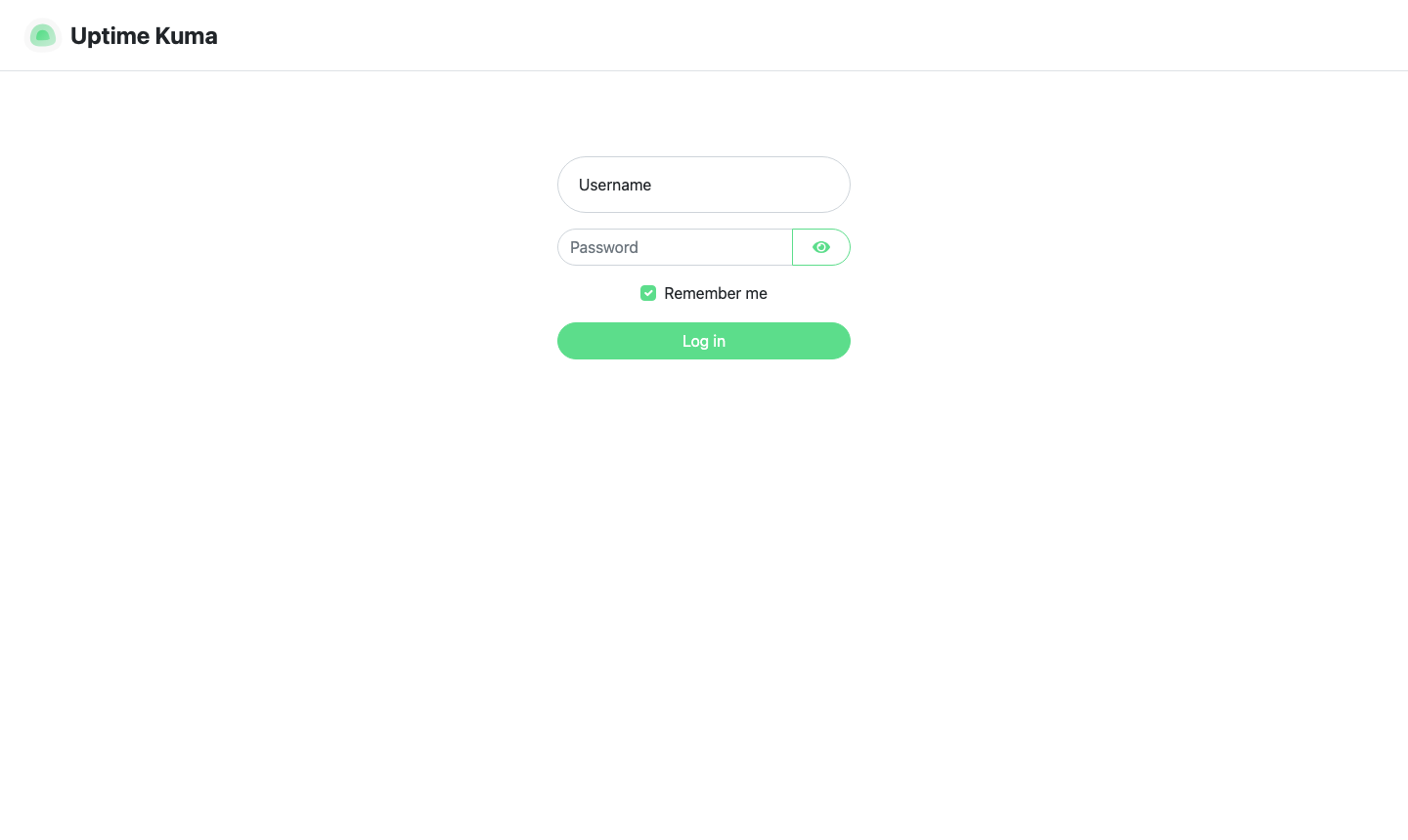 The Uptime Kuma sign-in page with username and password fields, served over HTTPS