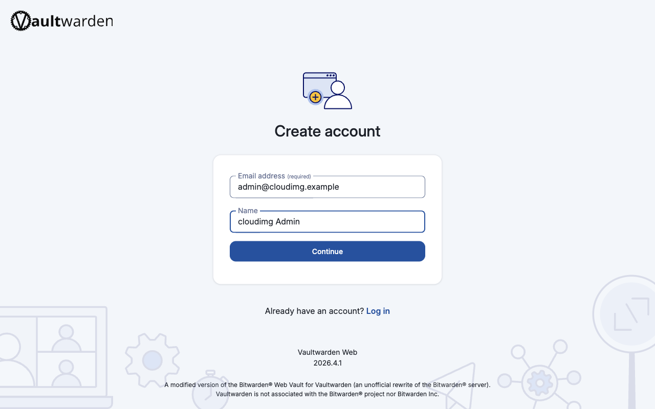 Create your Vaultwarden account