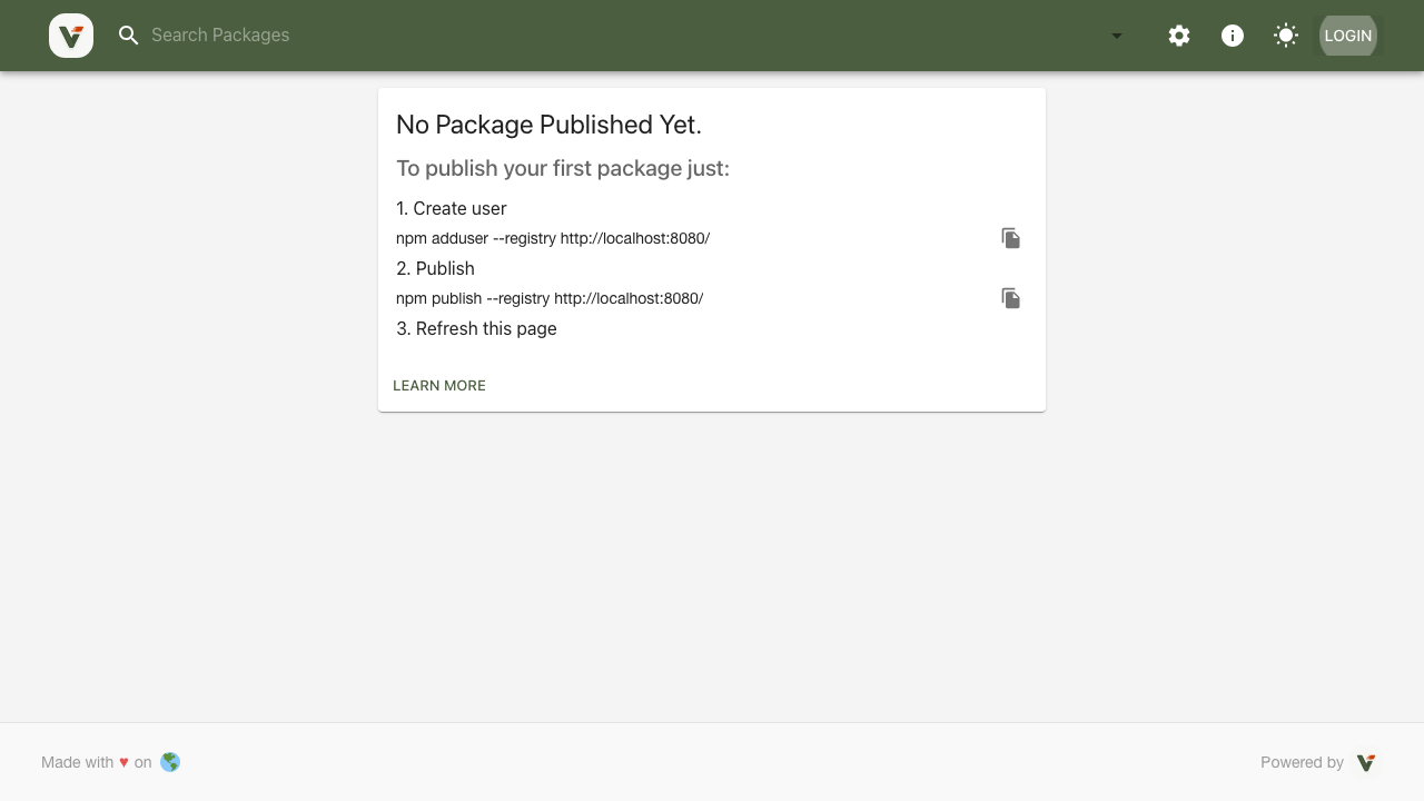 Verdaccio package help