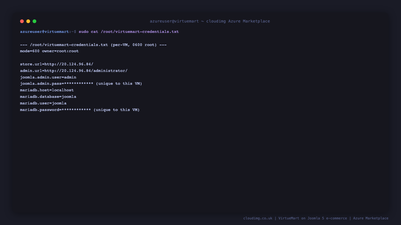 Per-VM credentials file