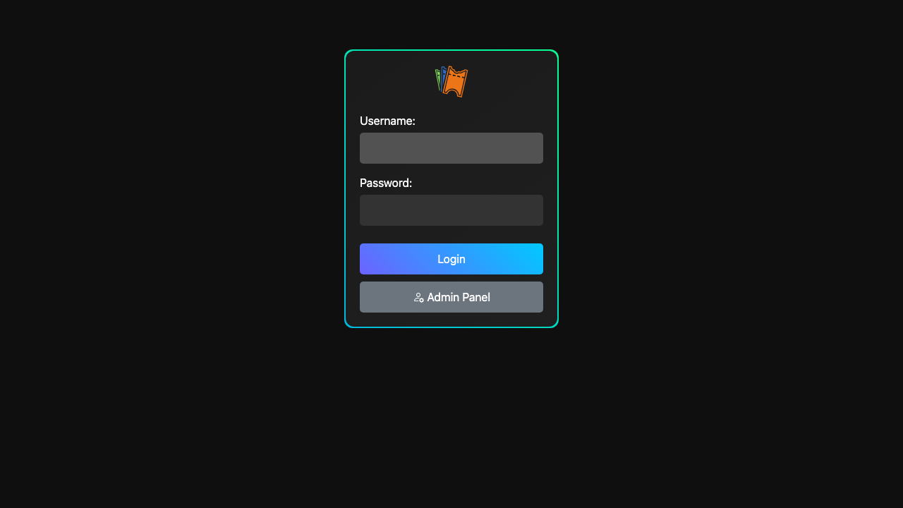 The VoucherVault sign in page with the username and password fields