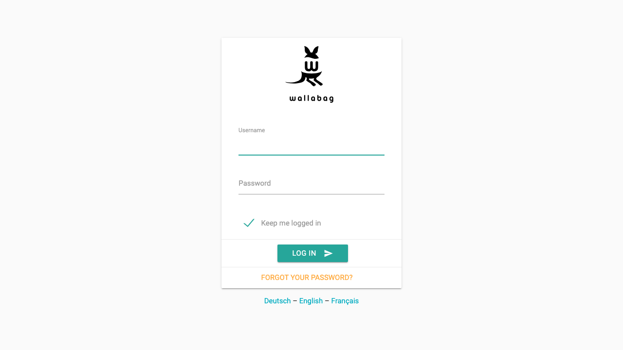 wallabag sign-in page