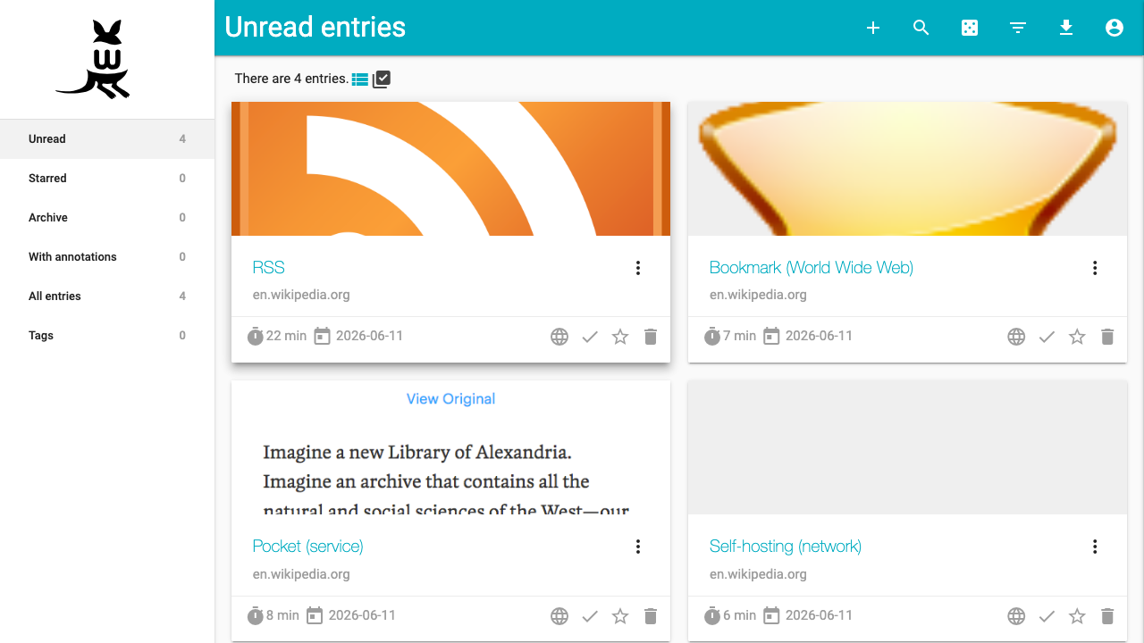 Saved article list