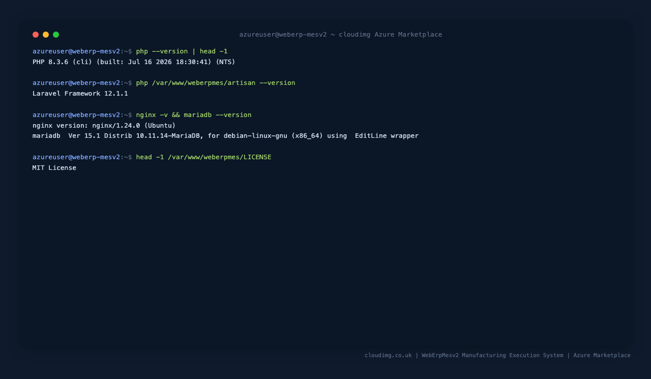Installed versions and provenance