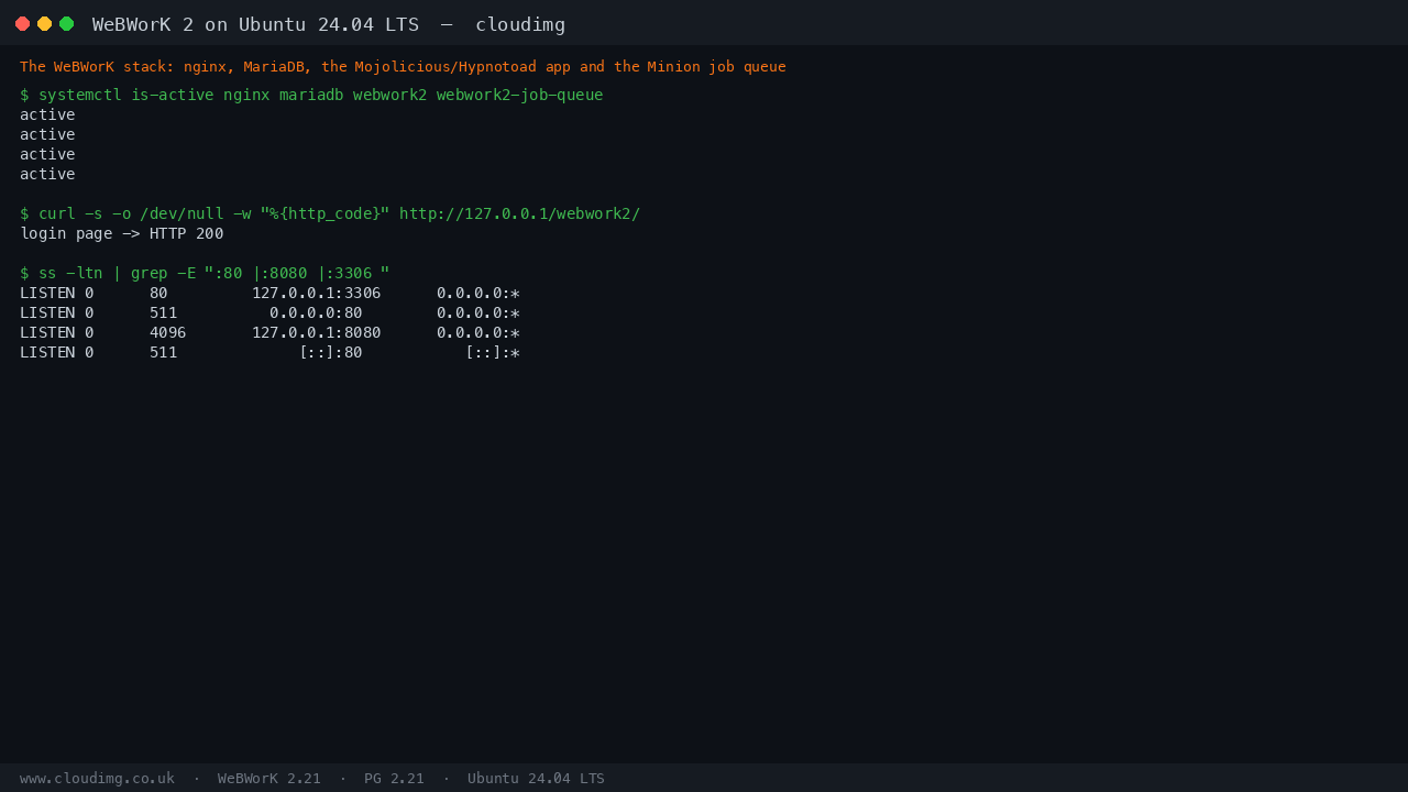 Service status and health endpoint