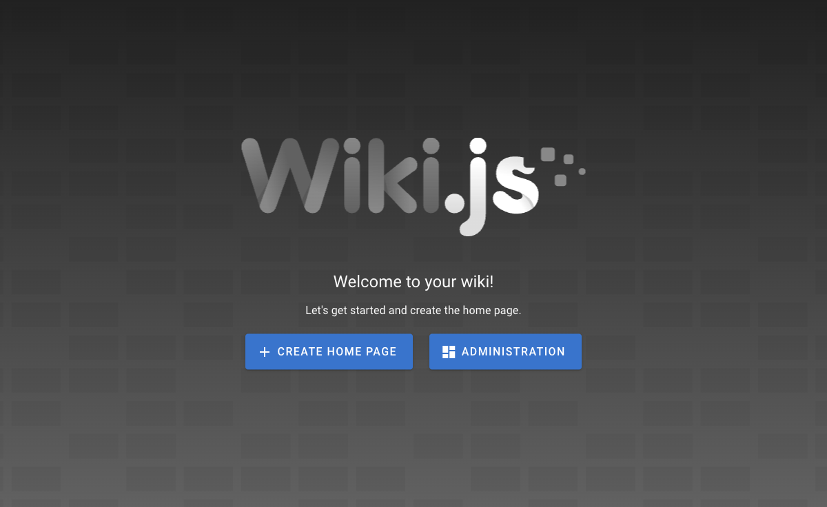 Wiki.js welcome