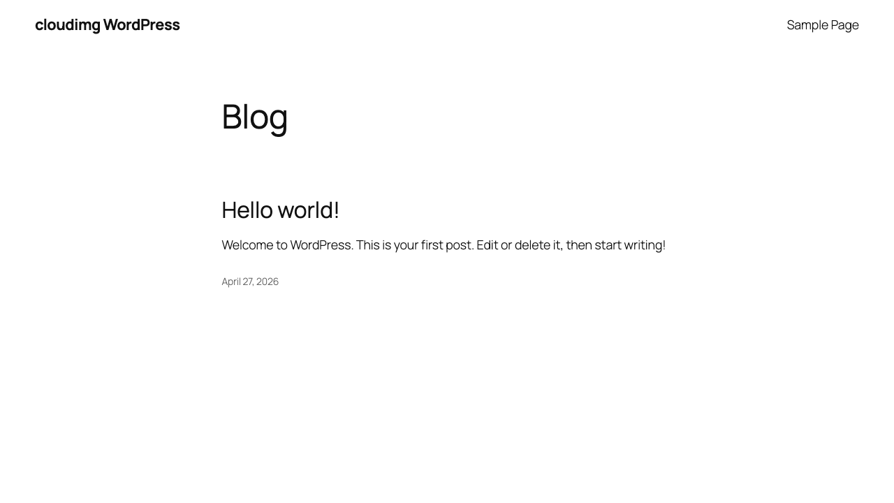 WordPress 6.9 front-end with Hello World sample post — Twenty Twenty-Five default theme