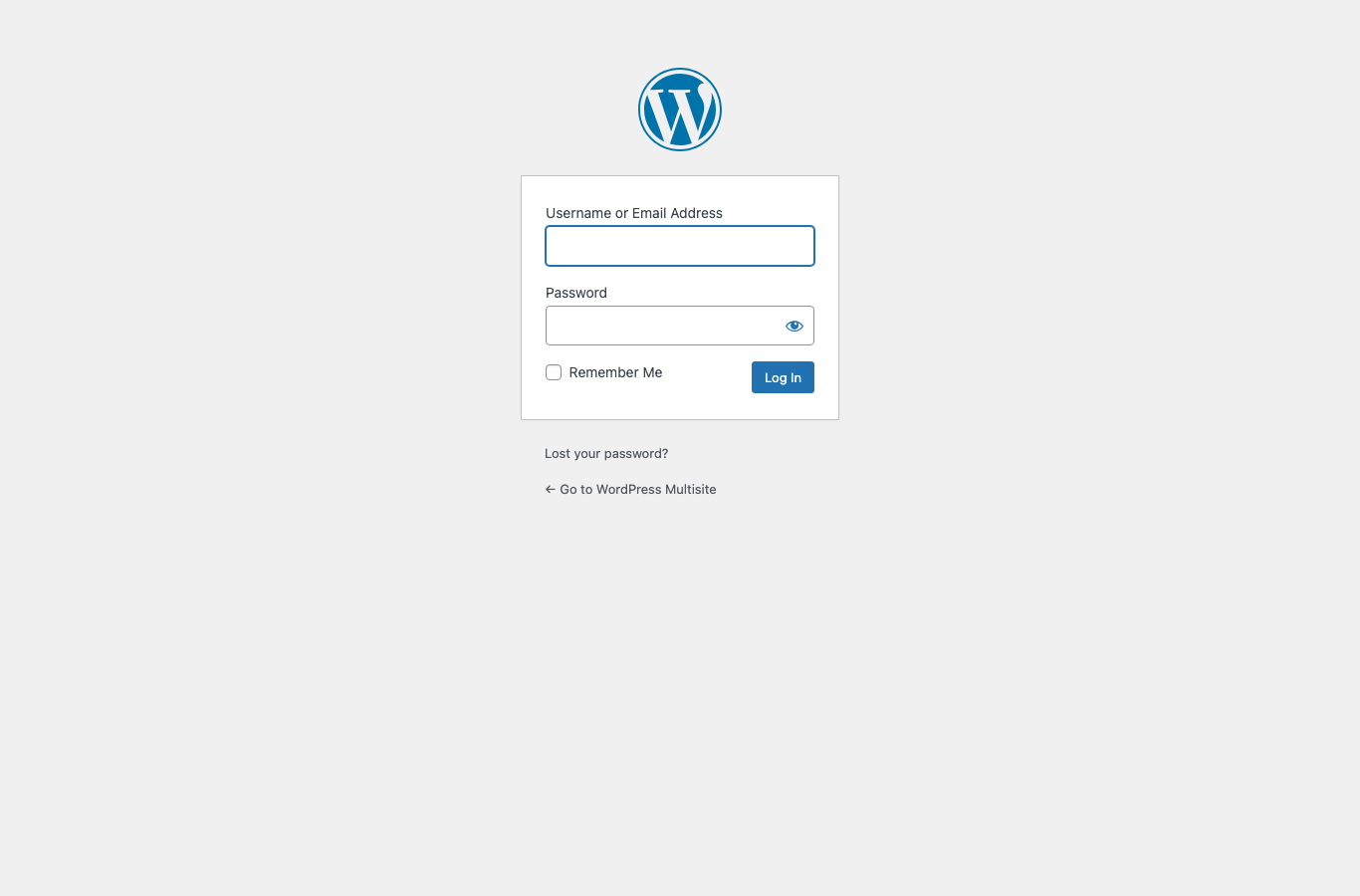 WordPress login form
