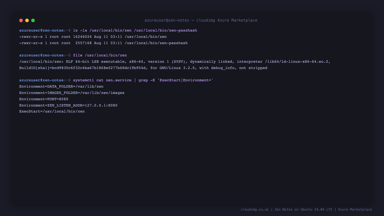 The single Zen Go binary and its loopback-bound service