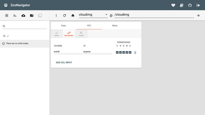 znode ACL editor