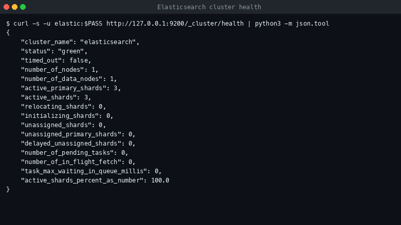 Elasticsearch cluster health