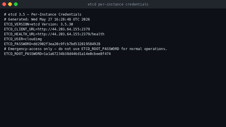 etcd per-instance credentials