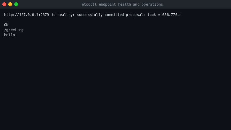 etcdctl endpoint health and operations