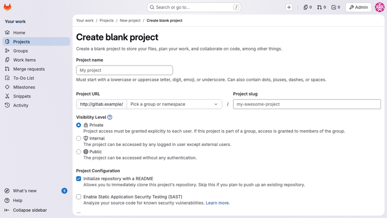 Create new project