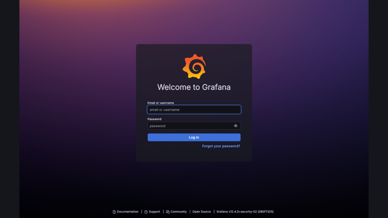 Grafana sign-in page