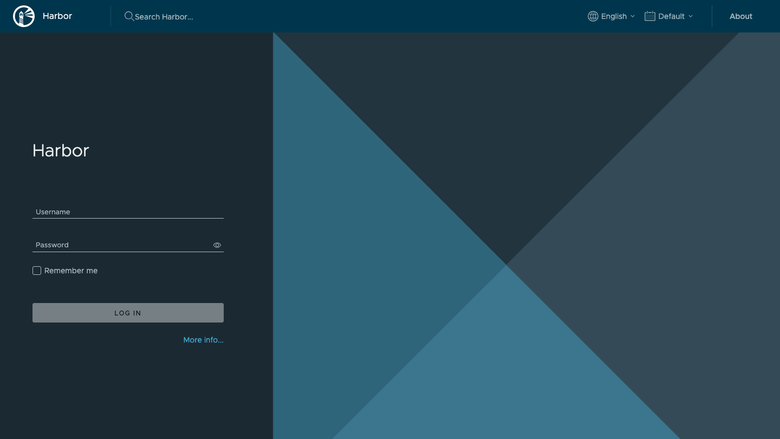 Harbor sign-in page