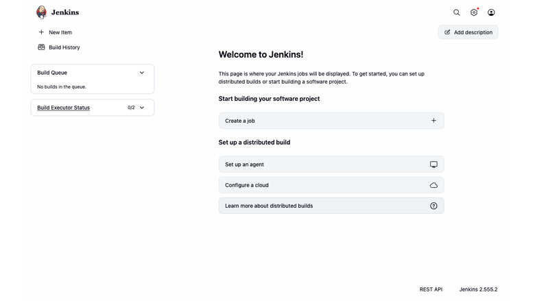 Jenkins dashboard