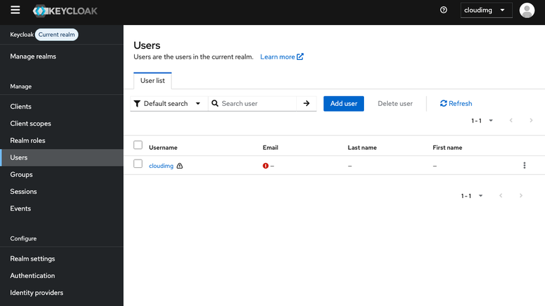 Users page