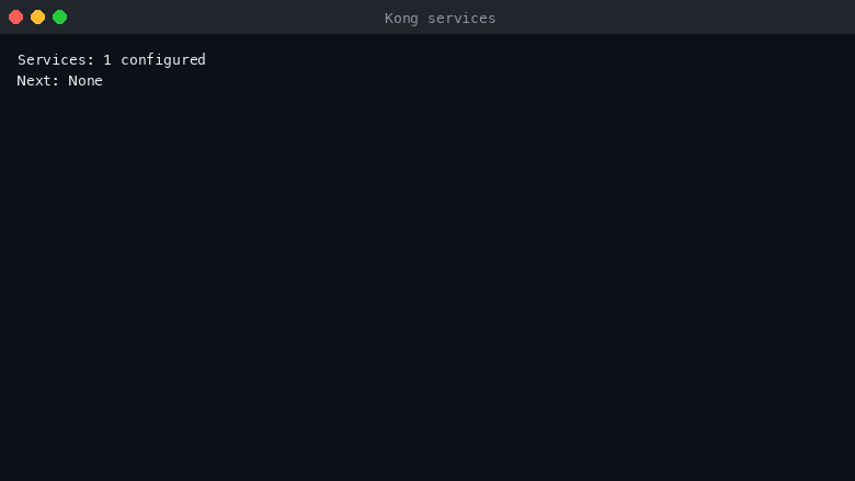 Kong services and routes