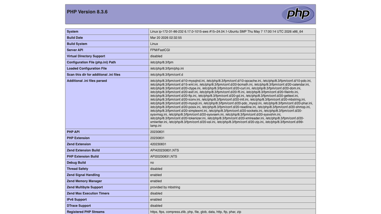 PHP runtime information