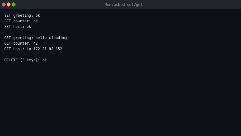 Memcached set and get operations