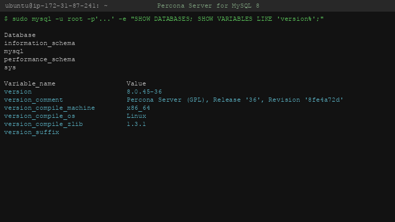 System databases and version variables