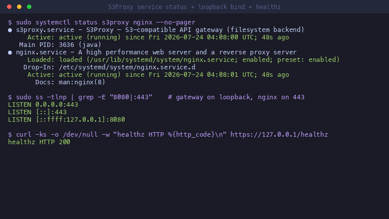 S3Proxy running under systemd